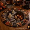 Tapete de chão de Halloween, decoração de tapete de fantasma, tapete transfronteiriço, tapete de mesa redonda, manta para sala de estar e quarto, tapete de pé de flanela