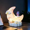 Novo animal de estimação fofo pequeno desenho animado balão de ar quente estrela luz maré brincar boneca menina coração luz noturna decoração de mesa ornamentos