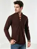 Nueva camisa casual de playa de algodón y lino para hombre de los años 70 de manga larga estilo hippie de Amazon, talla europea, bestseller transfronterizo