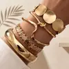 Pulsera ancha floral retro transfronteriza de estilo nuevo europeo y americano, joyería geométrica abierta ajustable minimalista de alta gama