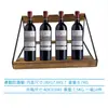 Estante de Vino de Madera de Escritorio Oblicuo con Múltiples Compartimentos para Botellas de Vino, Combinación de Hierro y Madera