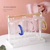 Taza con Asa de Vidrio de Color Textura Martillada para Beber Té, Taza Estilo Japonés con Patrón de Agua, Taza para Desayuno con Leche, Taza de Café Transparente, Estilo Concubina Imperial