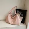 Bolsa de Cor Sólida Texturizada Grande Capacidade da Moda Feminina 2026 Nova Bolsa de Ombro Casual Simples Bolsa Tote para Trabalho e Viagem