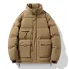Nueva Chaqueta de Algodón Gruesa Cálida de Invierno para Hombre de Mediana Edad, Cuello Alto, Gruesa, Algodón, Casual, de Negocios, Holgada