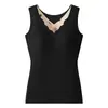 Chaleco Térmico Integrado Sin Costuras Hidratante de Camelia para Mujer, Sin Sujetador, Levantador y Moldeador, Ropa Interior Térmica Moldeadora de Otoño e Invierno