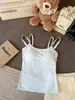 Top Cami Feminino de Verão com Design Floral Doce, Alças Duplas, Ajuste Slim, com Bojos, Alças Ajustáveis