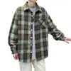 Camisa de manga larga para hombre, de invierno, moderna, estilo americano, ropa de trabajo, chaqueta de camisa a cuadros extragrande, ropa negra para hombre