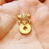 Enfeite de Sapo Banhado a Ouro com Moedas de Cobre para Decoração de Casa e Acessórios de Bênção