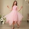 Vestido para Meninas Estilo Europeu e Americano com Barra Irregular, Vestido de Alcinha, Fantasia de Performance para Festa Floral, Vestido de Princesa Infantil