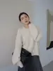 Suéter Espesso Novo Outono e Inverno Europeu e Americano Feminino Gola Redonda Estilo Preguiçoso Solto Formato Pulôver Camisa Base Tricô Cor Sólida