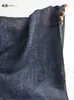Tela de Gasa Color Marrón Oscuro Frito Textura Envejecida Retro Zen Algodón Lino Hanfu Ropa de Abrigo Tela de Diseñador