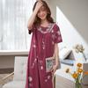 2025 Nuevo Verano Bata de Noche para Mujer Modal Casual Ropa de Casa para Madres de Mediana Edad y Mayores Se Puede Usar Afuera Pijama de Falda Media