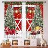 Cortinas navideñas transfronterizas con estampados de copos de nieve, árboles de Navidad y muñecos de nieve, banderines de fondo para decoración de dormitorio navideño