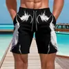 Nuevos shorts de playa deportivos de moda para hombre con estampado digital 3D transfronterizos europeos y americanos 2025, shorts atléticos casuales