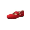 Sapatos Mary Jane planos retrô estilo francês para mulheres, novo modelo 2026, sapatos de calçar fechados atrás com uma tira e bico raso, mocassins femininos