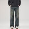 LKTM Hombres# Jeans Americanos Retro Multibolsillos con Cordón para Hombre Pantalones Rectos Casuales de Marca Trendy