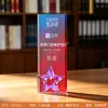 Troféu Pentagrama de Cristal Criativo Personalizado, Lembrança de Prêmio de Funcionário Destaque da Reunião Anual, Exibição de Honra de Medalha de Cristal