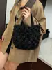 Transfronterizo 2025 Lujo Ligero Otoño Nueva Moda Felpa Bolso Personalizado Elegante Peludo Moda Bolso Cubo
