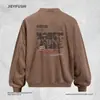 Sudadera con capucha Tie-Dye Desgastada con Estampado de Personaje Americano para Hombre, Holgada, Streetwear, Hip Hop, Casual, Sudadera de Cuello Redondo para Primavera/Otoño