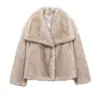 Venta Caliente de AliExpress ZA Comercio Exterior Transfronterizo Ropa de Mujer Abrigo Grande de Piel de Cordero Gruesa Nuevo Estilo de Invierno Piel