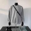 American Style Design Sense Double Zipper Stitching Moletom cinza para homens e mulheres Primavera e outono Nicho Sem capuz High Street Vibe Trendy Top