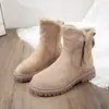 Botas de neve inverno novo forradas com fleece Zhongbang botas quentes sapatos acolchoados de algodão botas femininas nordeste tamanho grande 35-42 atacado