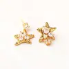 Diseño Creativo Aretes Irregulares de Estrella con Circonita Estilo Ab Moda de Alta Gama Exquisitos Aretes Chapados en Cobre con Oro Real