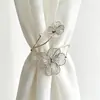Abrazaderas de cortina florales versátiles, simples y elegantes, europeas y americanas, transfronterizas, decoraciones de hebillas de cortina de metal de lujo ligero, venta al por mayor