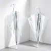Paraguas manual transparente de mango largo para hombres y mujeres, alto valor estético, paraguas transparente de 8 varillas estilo coreano ins, popular entre los estudiantes para tomar fotos