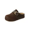 Sandalias casuales slip-on Baotou para mujer, nueva colección de otoño 2026, que aumentan la altura, adecuadas para usar al aire libre, de suela gruesa y diseñadas para mujeres embarazadas