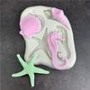 4 formas diferentes de concha de estrela do mar, concha de cavalo-marinho, molde de silicone para decoração de bolos e chocolate