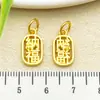 Anel para pendurar cinto liso de ouro antigo, pingente com texto de bênção, etiqueta, pulseira de liga DIY, acessórios de colar
