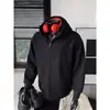 Cárdigan extragrande estilo retro americano, sudadera con forro polar, chaqueta de cuello alto para hombre, con capucha, peso pesado, marca de moda, con forro polar, top de corte holgado, algodón