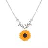 Nuevo collar creativo de joyería de comercio exterior de venta caliente collar de perlas de girasol collar de temperamento femenino moda colgante de girasol