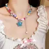 Fuga Romântica~ Colar de Pérolas Borboleta Camélia para Mulheres, Luxo Leve, Nicho, Elegante, Corrente Nobre para Clavícula, Corrente de Pescoço da Moda