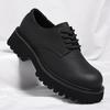 Sapatos de couro masculinos 2025 American high street preto cabeça grande sapatos Derby masculinos tendência retrô sola grossa sapatos de couro uma geração de cabelo