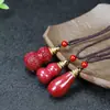 Venta al por mayor del fabricante Colgante de Calabaza de Cinabrio Baifu Incrustado para Hombres y Mujeres Arena Dorada Púrpura de Alto Contenido Botella Vacía Collar Fulu