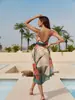 Traje de baño de comercio exterior europeo y americano transfronterizo Amazon popular vestido estampado traje de dos piezas traje de baño de una pieza con cuello en V para mujer