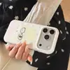 Funda rosa de niña caricatura con pelo amarillo para teléfono Apple 18Promax adecuada para 17Pro doble capa 16Promax18