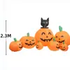 Halloween 2.3m Gato Inflable Acostado sobre Calabaza Decoración de Fiesta y Festival para Jardín Modelo Inflable