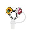 Horquilla de Mickey de dibujos animados gorro de paja gorro antipolvo de paja funda para pajilla de bebida personalizada cubierta antipolvo transfronteriza en stock