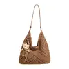 Bolso Tejido Estilo Coreano para Mujer Verano 2026 Vacaciones en la Playa Bolso Tote Casual Gran Capacidad Versátil Simple Bolso de Hombro