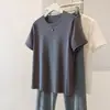 Foto Real de Ropa para Mujer de Tallas Grandes: Nuevo Diseño de Alta Gama Estilo Coreano con Camiseta y Chaleco de Ganchillo Floral Hueco de Dos Piezas
