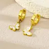 Aretes transfronterizos de acero de titanio que no se decoloran de Europa y Estados Unidos aretes Acero dorado oro rosa aretes de acero inoxidable joyería al por mayor