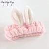 Diadema con orejas de conejo tridimensionales súper lindas, paquete de mascarilla de maquillaje para lavarse el rostro, banda para el cabello, diadema ancha, bolsa de embalaje