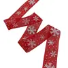Cinta navideña estampada con transferencia de calor, cinta navideña con estampado dorado, cinta floral para envolver regalos con serigrafía