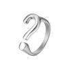 Directamente del Fabricante, Anillo Abierto de Signo de Interrogación, Anillo Creativo Estilo Minimalista Ins, Anillo Simple de Acero de Titanio Europeo y Americano con Diamante