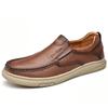 Mocassins Masculinos 2025 Novo Slip-on Couro Casual Sapatos de Couro Masculinos Solado Macio Antiderrapante Resistente ao Desgaste Sapatos para Homens de Meia-idade e Idosos Pai