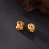 Prata 925 Banhada a Ouro Padrão de Nuvem Vazada Inlaid com Contas Espaçadoras de Turquesa Acessórios para Pulseira DIY Pulseira Artesanal Contas Cilindricas Contas de Fio
