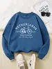 Ámsterdam, Países Bajos, Suéter Pulóver para Mujer con Diseño de Bicicleta, Sudadera Casual de Lana, Otoño Ajuste Amplio